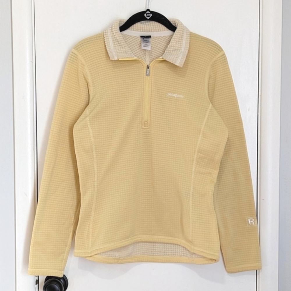Patagonia R1 Quarter Zip Yellow Pullover - Size Small